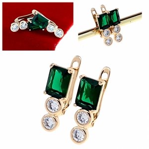 0025 Kolczyki złote cyrkonia pozłacane 18k Xuping wiszące 