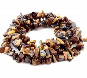 441 Tygrysie Oko kamień naturalny sieczka drobna 3-5mm sznur 80cm