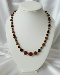 2326k Naszyjnik agat kamień naturalny 60cm stal chirurgiczna nierdzewna naszyjnik