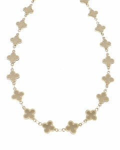 1167 Złoty łańcuszek naszyjnik 45+5cm pozłacany 14k koniczyna marokańska