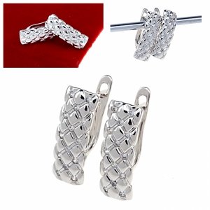 1800a Srebrne kolczyki pozłacane cyrkonie białym Xuping wiszące 