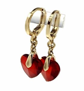 4129 Kolczyki złote pozłacane 14k wiszące Austrian Crystal