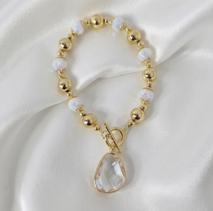 1027 Bransoletka złota 18cm pozłacana 14k 