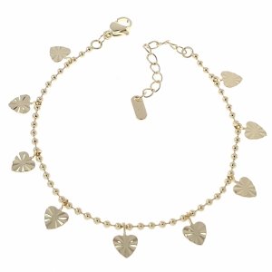 646 Bransoletka elegancka złota 17+3cm pozłacana 14k serce