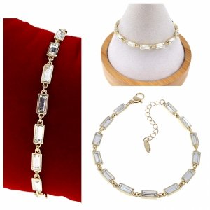 1298 Bransoletka elegancka złota 17+3cm pozłacana 14k Xuping Austrian Crystal