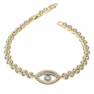 4719 Bransoletka elegancka złota 17+2cm pozłacana 14k cyrkonie