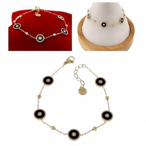 4590 Bransoletka złota 16,5+3 stal chirurgiczna celebrytka 