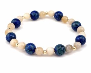 1592b Bransoletka naturalny kamień jadeit na gumce jubilerskiej