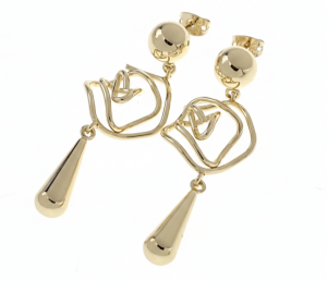 2806 Kolczyki złote pozłacane wiszące 14K 