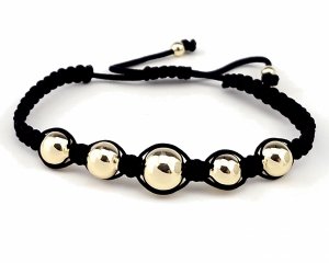 1472 Bransoletka elegancka pozłacana 14k zaciągana sznurek 