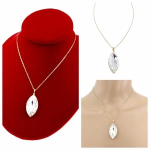 2021 Złoty naszyjnik 40+5cm stal chirurgiczna nierdzewna 316L kryształek Swaro łezka Austrian Crystal