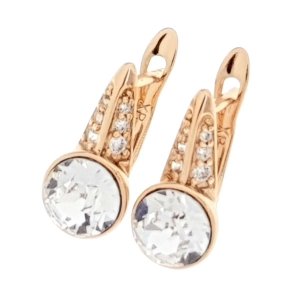 2742 Kolczyki złote Austrian Crystal cyrkonia pozłacane 18k Xuping wiszące