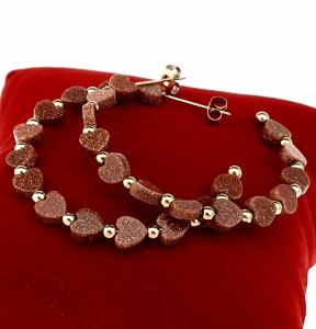 3346 Kolczyki złote wiszące stal chirurgiczna 316L nierdzewna piasek pustyni