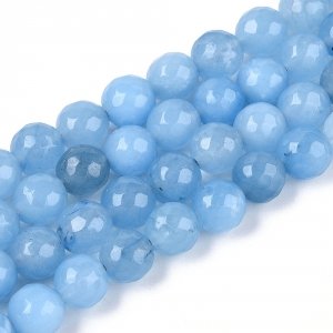 2362 Jadeit kamień naturalny fasetowany 8mm pasmo 38cm 