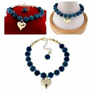 1923e Bransoletka naturalny kamień jaspis 18cm+5cm stal chirurgiczna