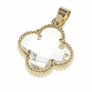 2010 Złota zawieszka błyszcząca pozłacana 14k koniczyna marokańska