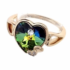 3720h Pierścionek złoty pozłacany 18k cyrkonie Austrian Crystal