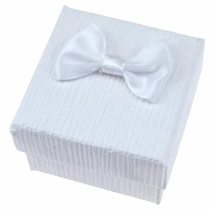 pu51 Pudełko prezentowe na biżuterię kolczyki lub pierścionek ozdobne z kokardką