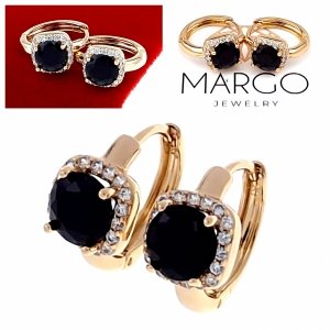 3722j Kolczyki złote cyrkonia pozłacane 18k Xuping wiszące