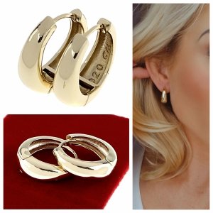 1157f Kolczyki złote pozłacane wiszące 14K Viki Lady 