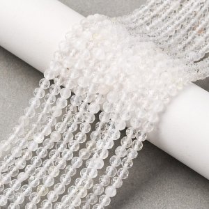 2236 Kryształ górski kamień naturalny fasetowany okrągły 4mm sznur 38cm 