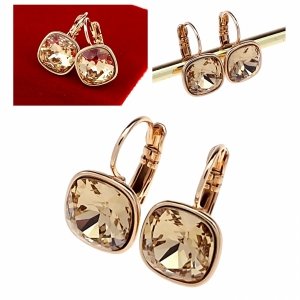 335L Kolczyki złote Austrian Crystal cyrkonia pozłacane 18k Xuping wiszące