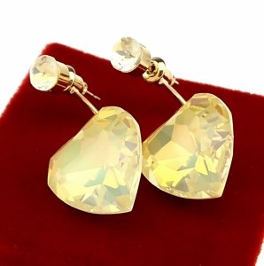 3479 Kolczyki złote pozłacane wiszące 14K serce