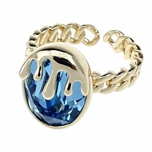 3726k Pierścionek złoty pozłacany 14k cyrkonie Austrian Crystal regulowany