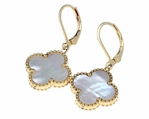 1940g Kolczyki złote stal chirurgiczna 316L marokańska koniczyna wiszące stal nierdzewna