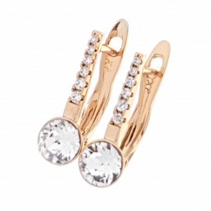 3072 Kolczyki złote Austrian Crystal cyrkonia pozłacane 18k Xuping wiszące