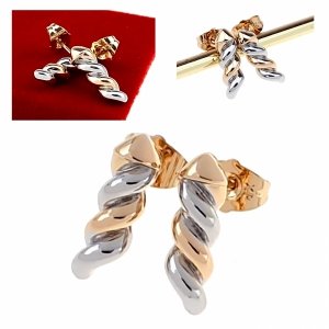 2345 Złote kolczyki pozłacane 18k Xuping wtykane w ucho-sztyft 