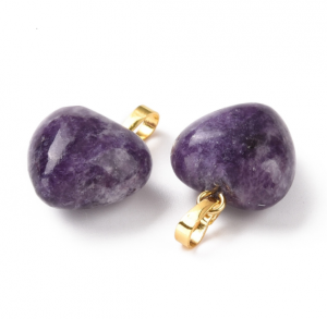 1229f Zawieszka ametyst kamień naturalny 1 sztuka serce