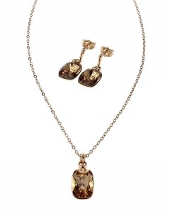 1824 Komplet kolczyki, naszyjnik 40+5cm pozłacany 18k Swaro Austrian Crystal