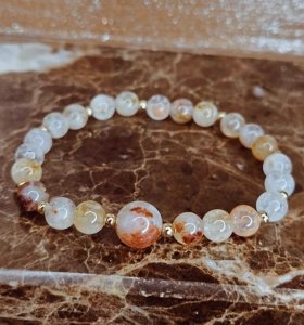 544c Bransoletka naturalny kamień cytryn gumce jubilerskiej