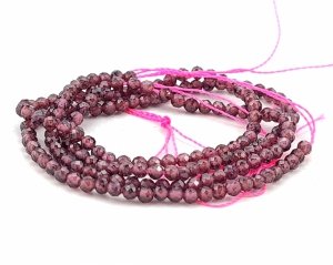 0171 Granat kamień naturalny fasetowany kula 2mm sznur 39cm 