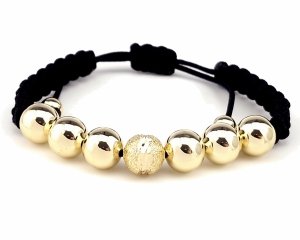 3266 Bransoletka elegancka pozłacana 14k zaciągana sznurek 