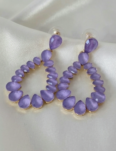 1791 Kolczyki złote pozłacane wiszące 14K cyrkonie 