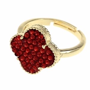 5000 Pierścionek złoty pozłacany 14k regulowany koniczyna marokańska