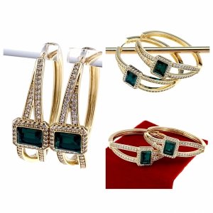 3174 Kolczyki złote pozłacane Austrian Crystal wiszące 14K cyrkonie Xuping 