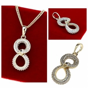 4760b Złota zawieszka cyrkonie błyszcząca pozłacana 14k Xuping wąż żmija