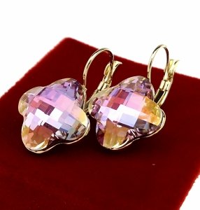 позолоченные серьги с эксклюзивным фианитом