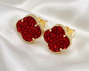 позолоченные серьги с эксклюзивным фианитом