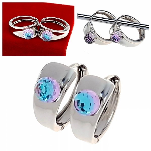 swarovski náušnice s bílým zlatem