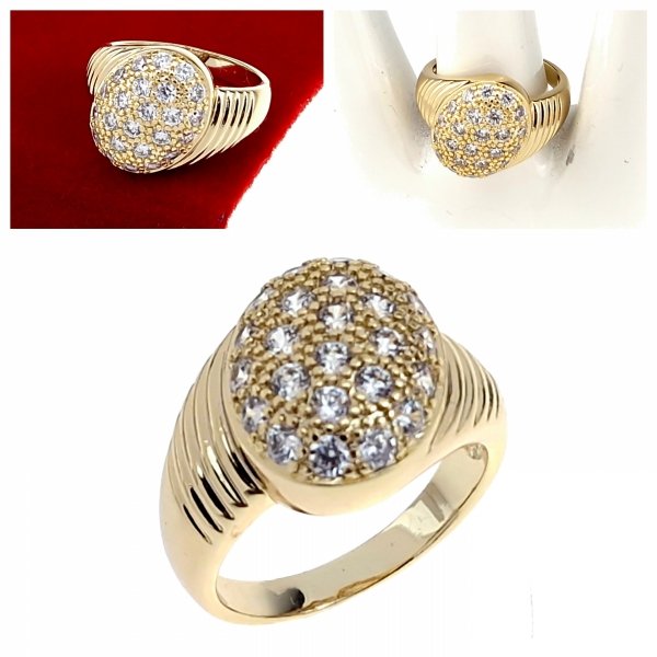 Goldring 18,60 mm. vergoldete Verlobung Xuping