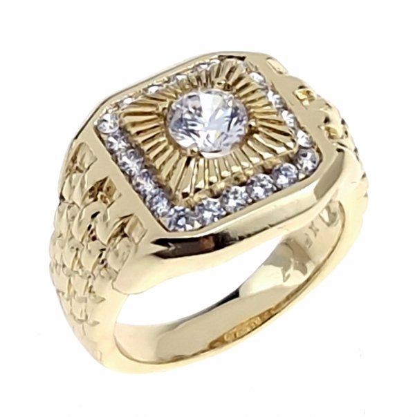 Goldring 18,60 mm. vergoldete Verlobung Xuping
