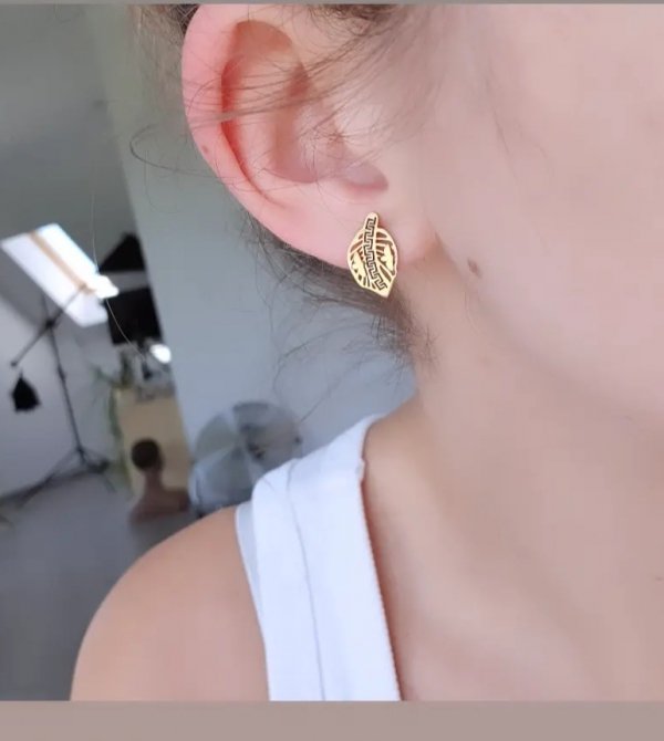 goldene Ohrringe aus Edelstahl