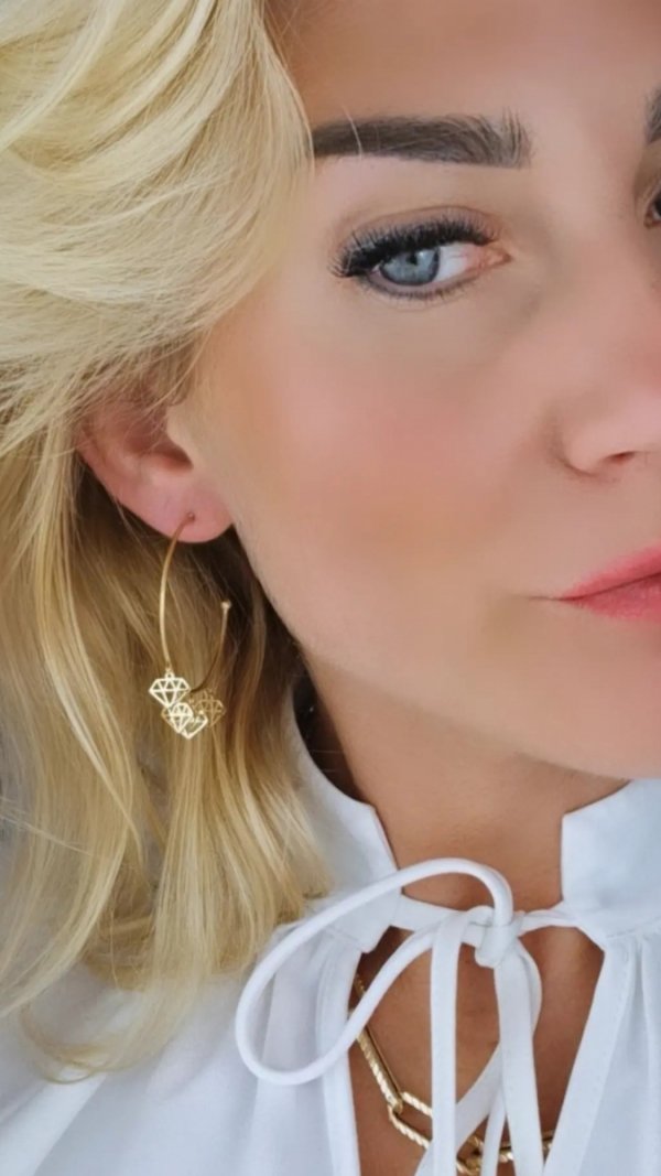 goldene Ohrringe aus Edelstahl