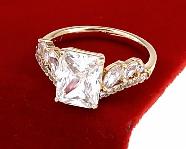 Goldring 18,60 mm. vergoldete Verlobung Xuping