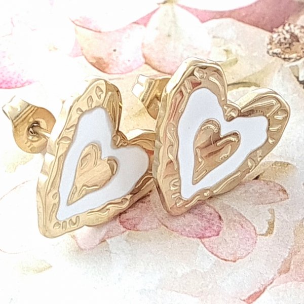 goldene Ohrringe aus Edelstahl