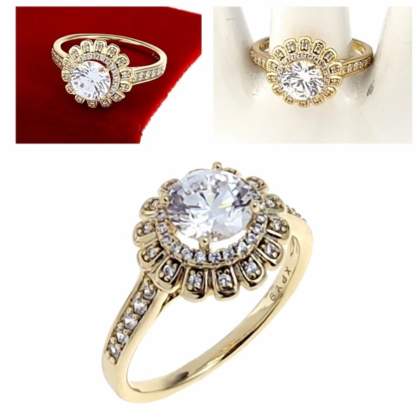 Goldring 18,60 mm. vergoldete Verlobung Xuping